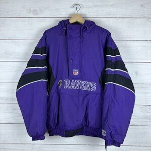 RARE Vintage 1990s Baltimore Ravens Starter Pullover Jacket Large